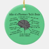 Pharmacy Tech "Atlas of Pharmacy Tech Brain" Keramik Ornament (Hinten)