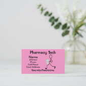 Pharmacy Tech Business Cards Pink Visitenkarte (Stehend Vorderseite)