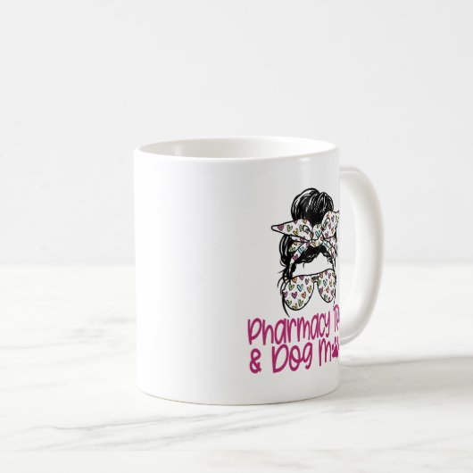 Pharmacy Tech Dog Mama Funny Gift Kaffeetasse (VorderseiteRechts)