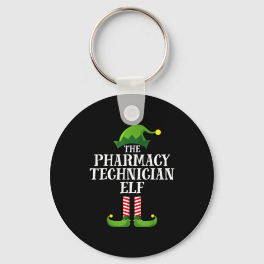 Pharmacy Tech Elf Matching Family Group Christmas Schlüsselanhänger (Vorderseite)