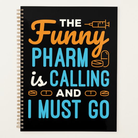 Pharmacy Tech Funny Pharm ruft Planer (Vorderseite)