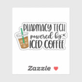 Pharmacy Tech mit eigebogenem Kaffee Aufkleber (Blatt)