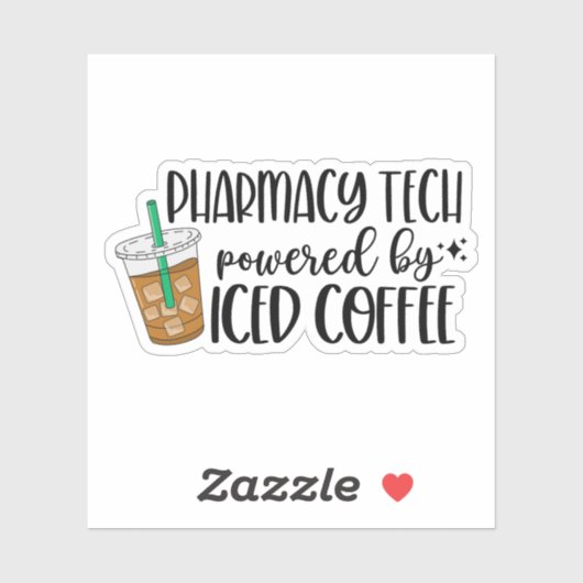 Pharmacy Tech mit eigebogenem Kaffee Aufkleber (Blatt)