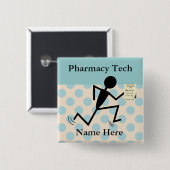 Pharmacy Tech Name Buttone Abzeichen Button (Vorne & Hinten)