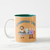 Pharmacy Tech Ohrts Stick People Design Two-Tone C Zweifarbige Tasse (Links)