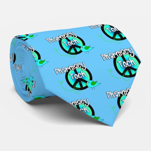 Pharmacy Tech Peace Sign Design Geschenke Krawatte (Gerollt)