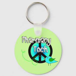 Pharmacy Tech Peace Sign Design Geschenke Schlüsselanhänger