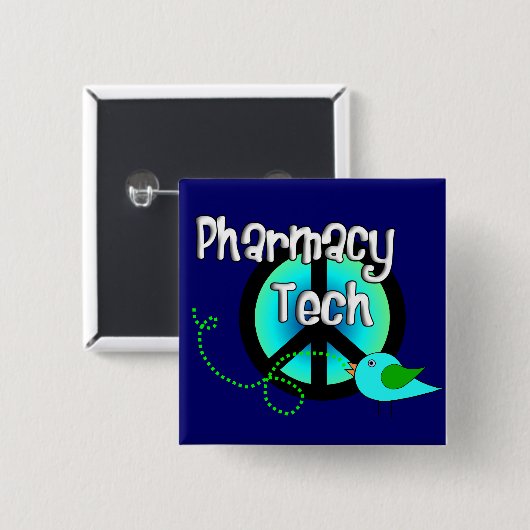 Pharmacy Tech Peace Sign Design Gifts Button (Vorne & Hinten)