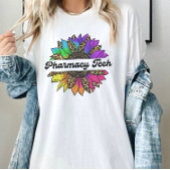 Pharmacy Tech Profession Rainbow Sunflower T-Shirt