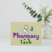 Pharmacy Tech Stick People Design Geschenke Postkarte (Stehend Vorderseite)