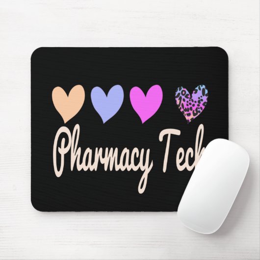 Pharmacy Tech Technician Gift Hearts Mousepad (Mit Mouse)