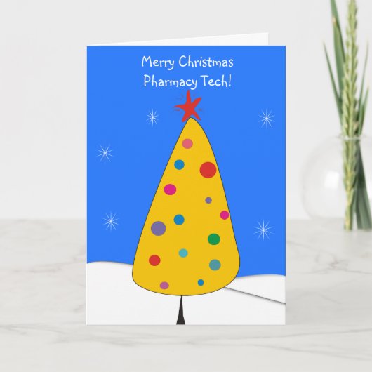 Pharmacy Tech Weihnachtskarten #4 Blue Feiertagskarte (Vorderseite)