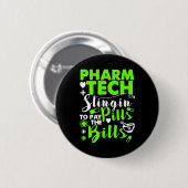Pharmacy Technician Funny Shirt Button (Vorne & Hinten)