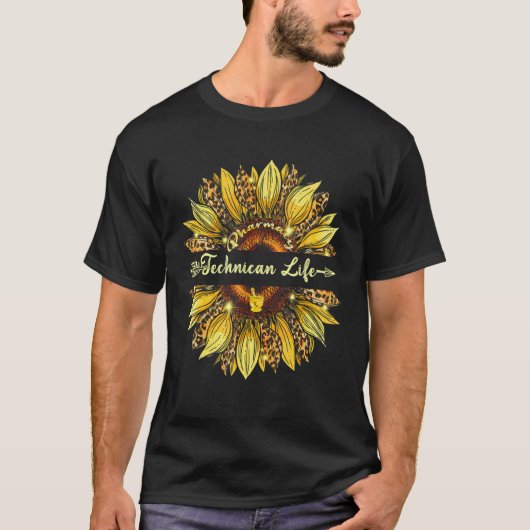 Pharmacy Technician Life Sunflower Leopard Decor A T-Shirt (Vorderseite)