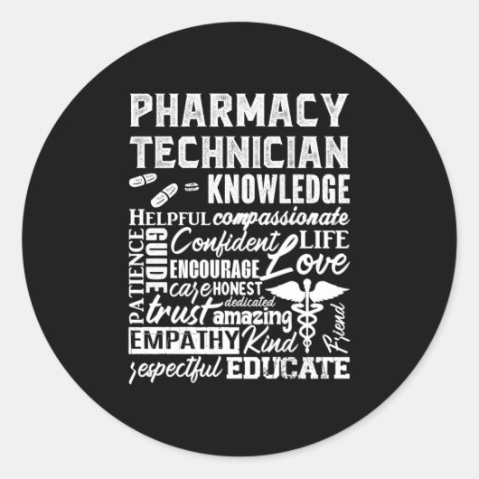 Pharmacy Technician Quote Medicine Pharmacist Runder Aufkleber (Vorderseite)