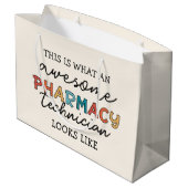 Pharmacy Technique Phantastisch Pharmacy Tech Funn Große Geschenktüte (Rückseite Schrägansicht)