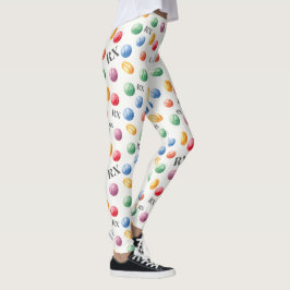 Pharmacy Watercolor Pills & Rx Symbol Leggings