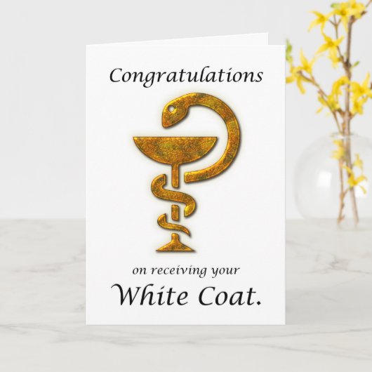 Pharmacy White Coat Zeremonie Herzlichen Glückwuns Karte (Gelbe Blume)