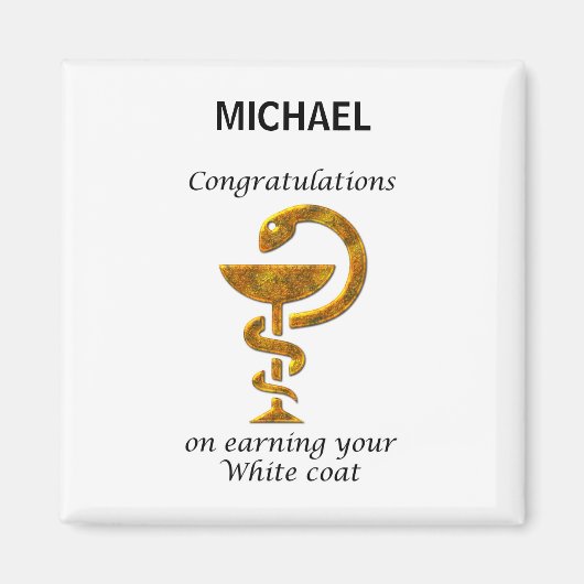 Pharmacy White Coat Zeremonie Herzlichen Glückwuns Magnet (Vorne)
