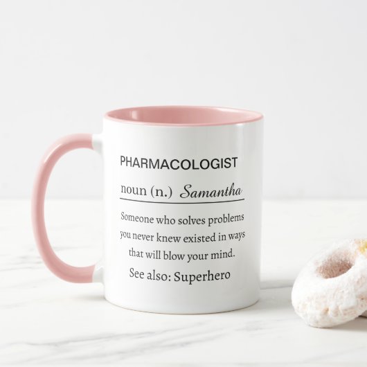 Pharmakologe Definitions-Tasse Wissenschaft Karrie Tasse (Mit Donut)