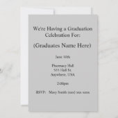 Pharmakologische Graduierung Einladung (Rückseite)