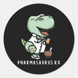 Pharmasaurus Rx Pharmakokinetik Runder Aufkleber