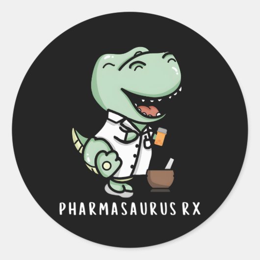 Pharmasaurus Rx Pharmakokinetik Runder Aufkleber (Vorderseite)