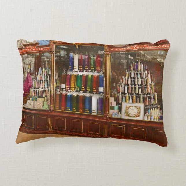 Pharmazeutische Eleganz 1876 Dekokissen (Rückseite)