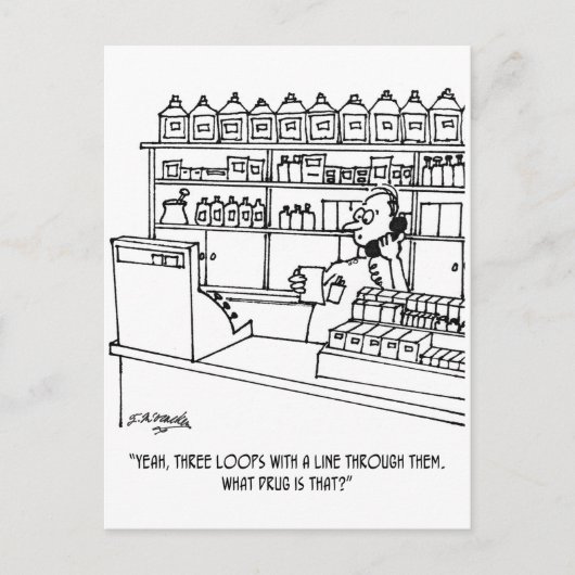 Pharmazeutischer Cartoon 3109 Postkarte (Vorderseite)