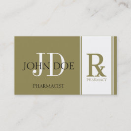 Pharmazeutischer Unternehmer/Apotheker Antique Gol Visitenkarte