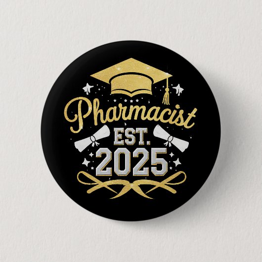 Pharmazeutischer Unternehmer Est 2025 Pharmazeutis Button (Vorderseite)