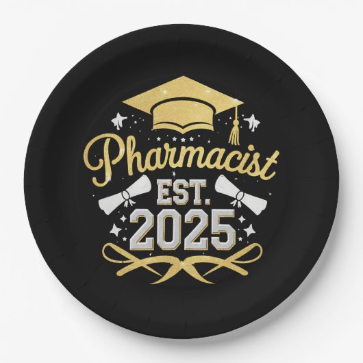 Pharmazeutischer Unternehmer Est 2025 Pharmazeutis Pappteller (Vorderseite)