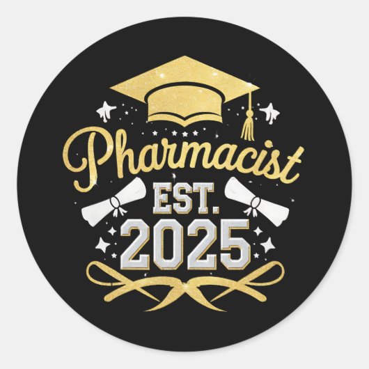 Pharmazeutischer Unternehmer Est 2025 Pharmazeutis Runder Aufkleber (Vorderseite)
