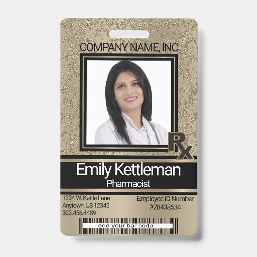 Pharmazeutischer Unternehmer Foto Abzeichen - Gold Ausweis (Vorderseite)