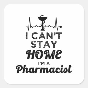 Pharmazeutischer Unternehmer Ich kann Zuhause nich Quadratischer Aufkleber