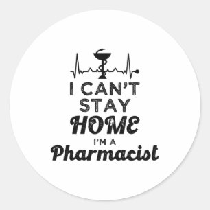 Pharmazeutischer Unternehmer Ich kann Zuhause nich Runder Aufkleber