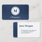 Pharmazeutischer Unternehmer Lace Monogram Blue Pa Visitenkarte (Vorne/Hinten)