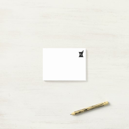 Pharmazeutischer Unternehmer - Logo "Mortar Pestle Post-it Klebezettel (Auf Schreibtisch)