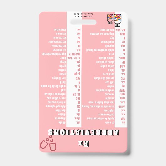 Pharmazeutischer Unternehmer - Rx Abbreviations (S Ausweis (Vorderseite)