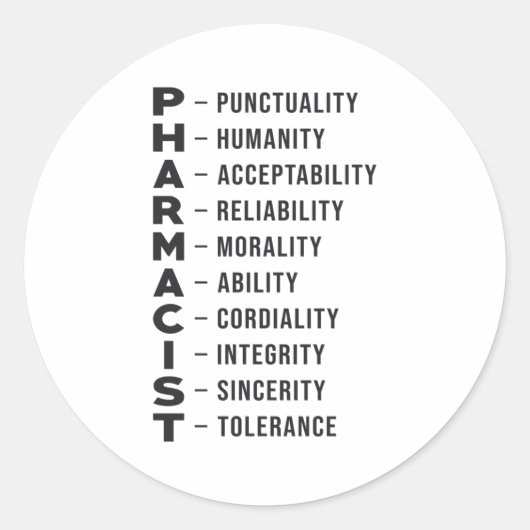 Pharmazeutischer Unternehmer Tech Pharmacist Medic Runder Aufkleber (Vorderseite)