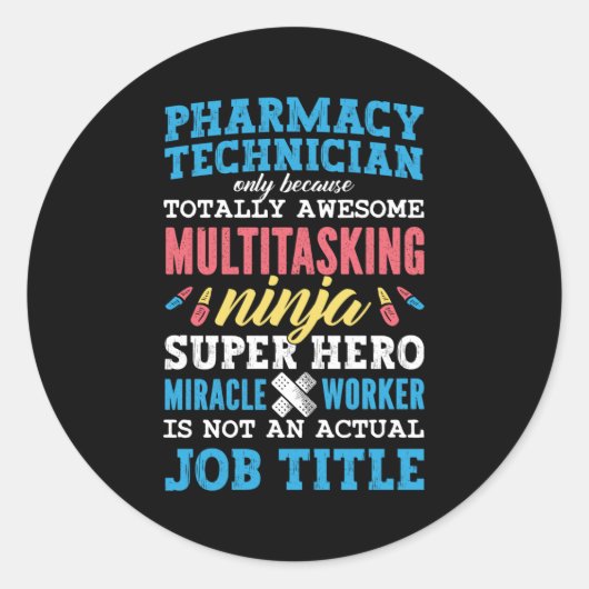 Pharmazeutischer Unternehmer Technischer Chemiker Runder Aufkleber (Vorderseite)