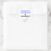 Pharmazeutischer Unternehmer und Zerkleinerer er 2 Quadratischer Aufkleber (Tasche)