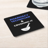 Pharmazeutischer Unternehmer und Zerkleinerer Rechteckiger Pappuntersetzer (angewinkelt)