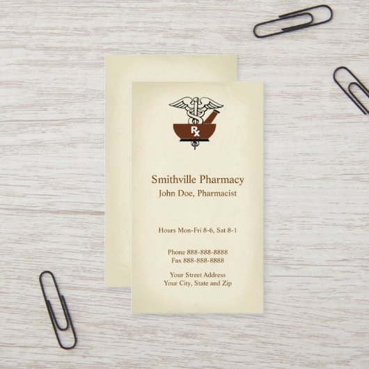 Pharmazeutischer Unternehmer-Visitenkarte Visitenkarte (Vorderseite/Rückseite Beispiel)