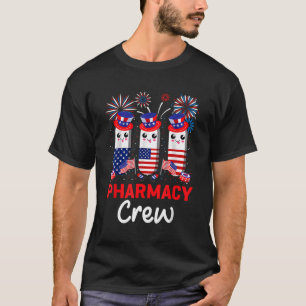 Pharmazie Crew 4th of July Niedlich Pillen America T-Shirt