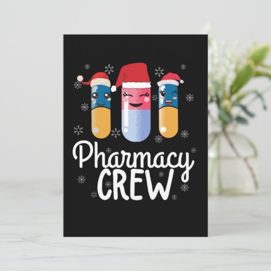 Pharmazie-Crew. Apotheker Weihnachts-T - Shirt Einladung (Stehend Vorderseite)