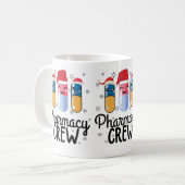 Pharmazie-Crew. Apotheker Weihnachts-T - Shirt Kaffeetasse (Vorderseite Links)