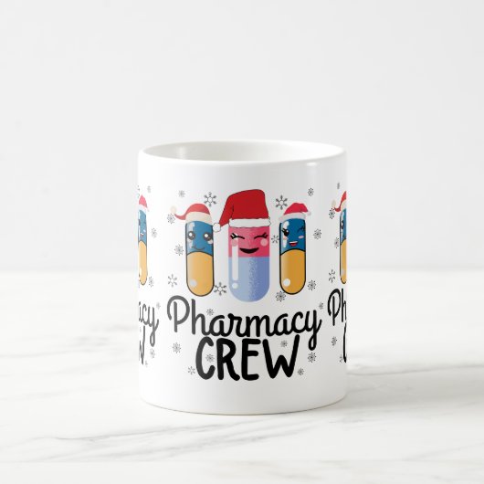 Pharmazie-Crew. Apotheker Weihnachts-T - Shirt Kaffeetasse (Mittel)