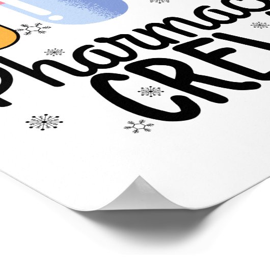 Pharmazie-Crew. Apotheker Weihnachts-T - Shirt Poster (Ecke)