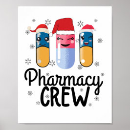 Pharmazie-Crew. Apotheker Weihnachts-T - Shirt Poster